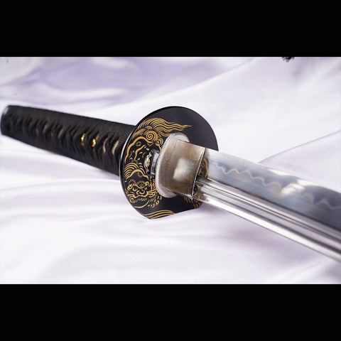Hand Forged Japanese Samurai Katana Sword T8 Tool Steel Blade Clay Tempered Full Tang-COOLKATANA-ZS-0036-U