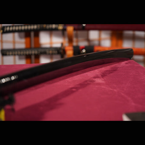 Hand Forged Japanese Samurai Katana Sword Tamahagane Steel Clay Tempered Red Copper Tsuba-COOLKATANA-ZS-0004-U