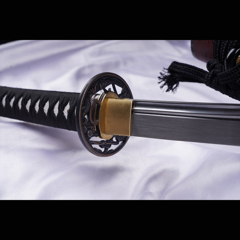 Hand Forged Japanese Samurai Katana Sword Manganese Steel Blade Oil Qu 
