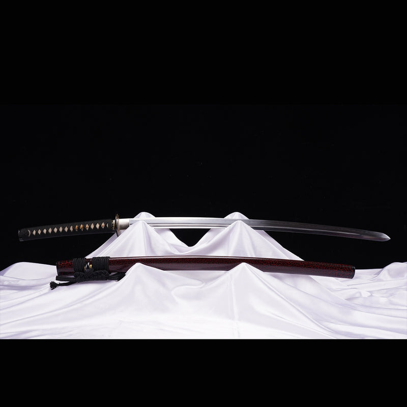 Hand Forged Japanese Samurai Katana Sword T8 Tool Steel Blade Clay Tem 