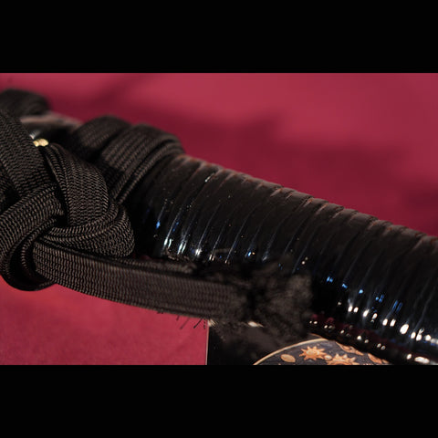 Hand Forged Japanese Samurai Katana Sword Tamahagane Steel Clay Tempered Red Copper Tsuba-COOLKATANA-ZS-0004-U