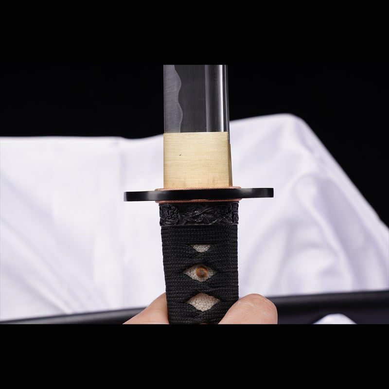 Handgeschmiedetes japanisches Samurai-Katana-Schwert Gefaltete Stahlklinge Ölabschreckung Full Tang - COOLKATANA 