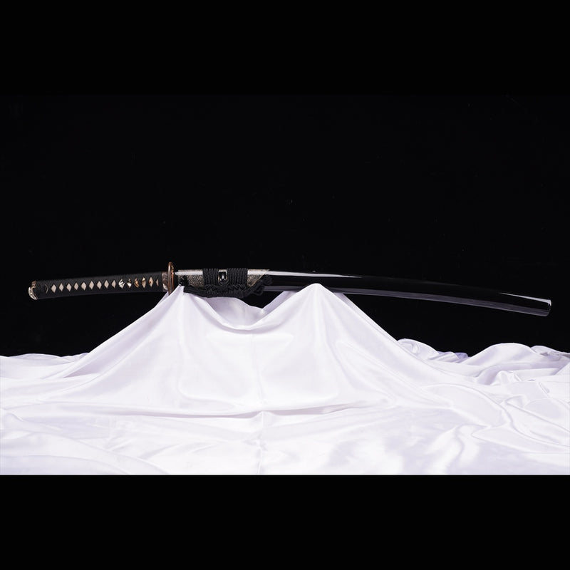 Hand Forged Japanese Samurai Sword Folded Steel Gold Plated Copper/Sil 