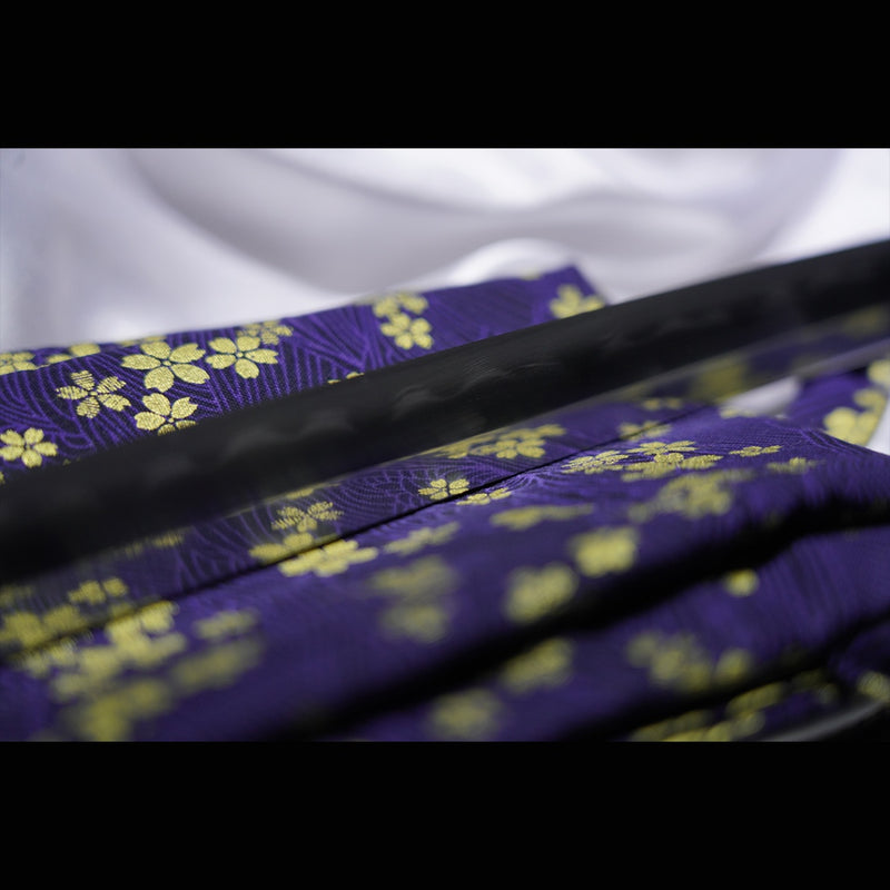 Handgeschmiedetes japanisches Samurai-Schwert gefalteter Stahl Ton gehärtetes vergoldetes Kupfer/versilbertes Kupfer Tsuba - COOLKATANA 