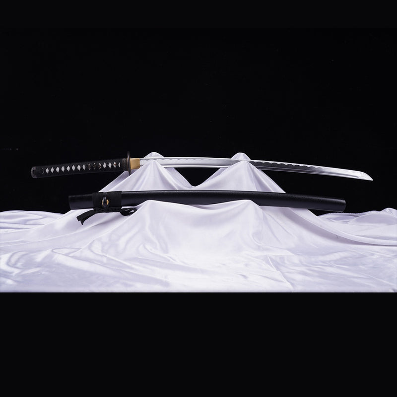 Handgeschmiedetes japanisches Samurai-Katana-Schwert, Klinge aus 1045er-Stahl, ölgehärtete Tsuba-Legierung 