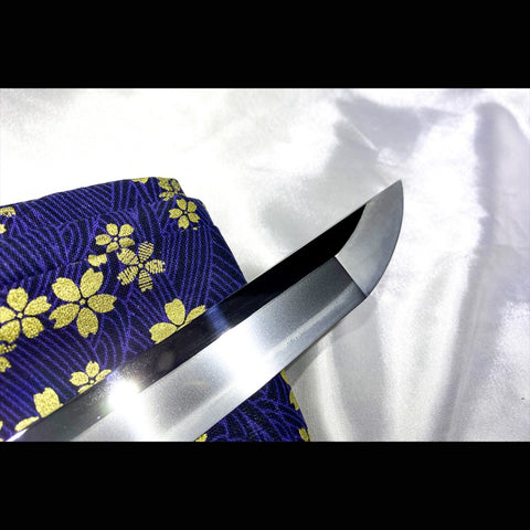 Hand Forged Japanese Samurai Katana Sword Tamahagane Steel Clay Tempered Red Copper Tsuba-COOLKATANA-ZS-0004-U