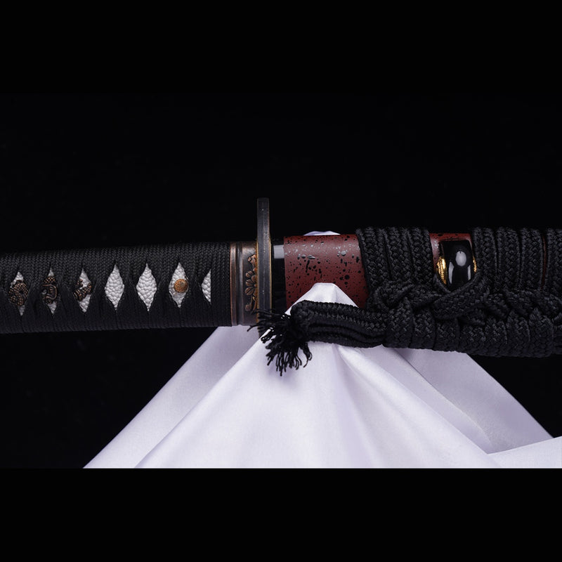 Hand Forged Japanese Samurai Katana Sword Manganese Steel Blade Oil Qu 