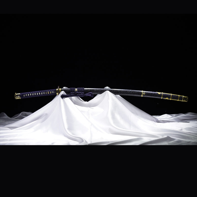 Handgeschmiedetes japanisches Samurai-Katana-Schwert, gefalteter Stahl, Sashikomi A+, Poliergrad, Ton, gehärtet – COOLKATANA 