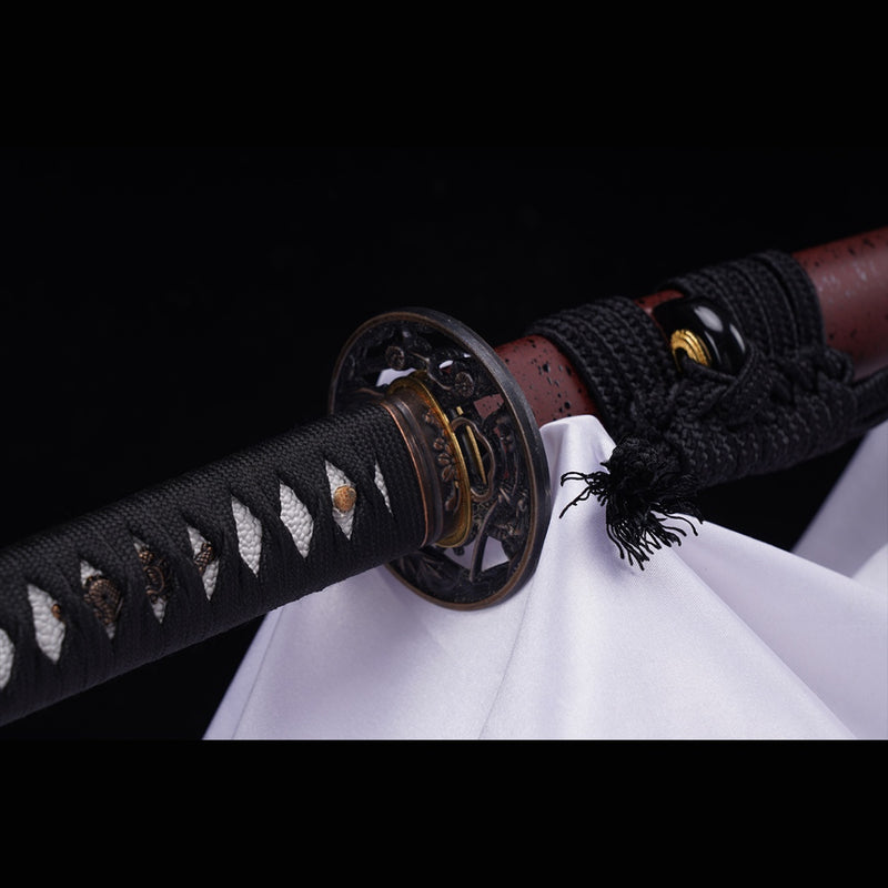 Hand Forged Japanese Samurai Katana Sword Manganese Steel Blade Oil Qu 