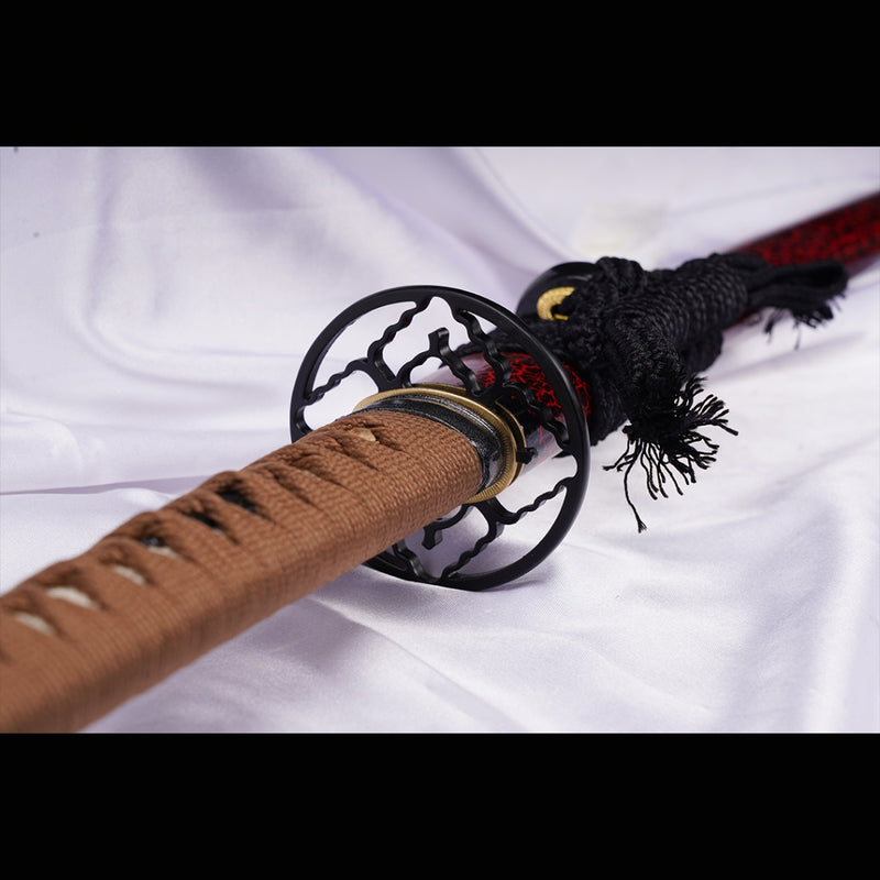 Handgeschmiedetes japanisches Samurai-Katana-Schwert aus Manganstahl mit Ölabschreckung, Full Tang – COOLKATANA 