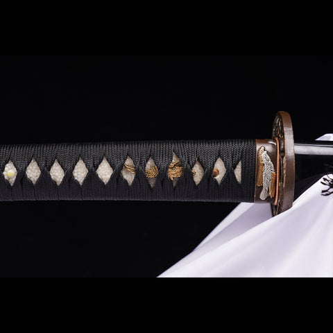 Hand Forged Japanese Samurai Sword Folded Steel Clay Tempered Gold Plated Copper/Silver Plated Copper Tsuba-COOLKATANA-ZS-0029-U