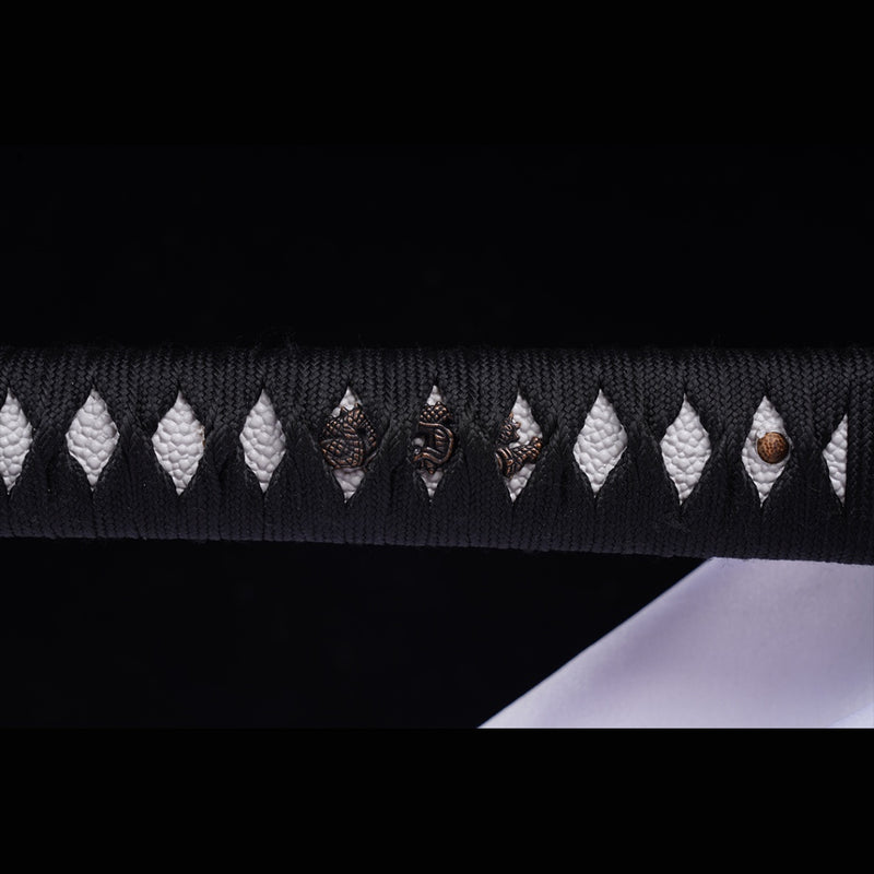 Handgeschmiedetes japanisches Samurai-Katana-Schwert, Klinge aus 1045er-Stahl, ölgehärtete Tsuba-Legierung 