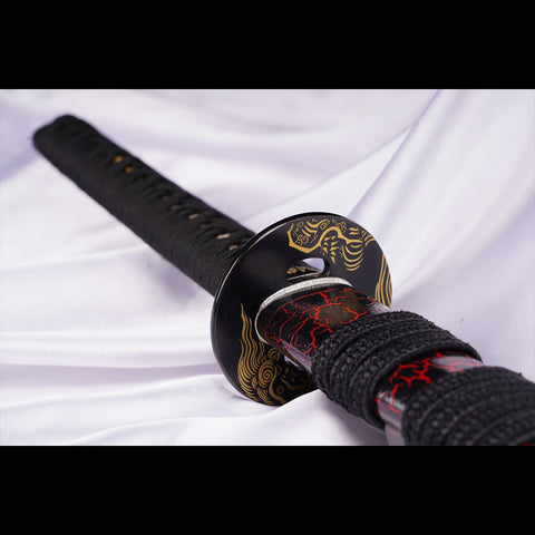Hand Forged Japanese Samurai Katana Sword T8 Tool Steel Blade Clay Tempered Full Tang-COOLKATANA-ZS-0036-U