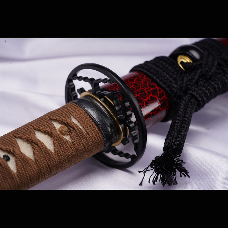 Handgeschmiedetes japanisches Samurai-Katana-Schwert aus Manganstahl mit Ölabschreckung, Full Tang – COOLKATANA 