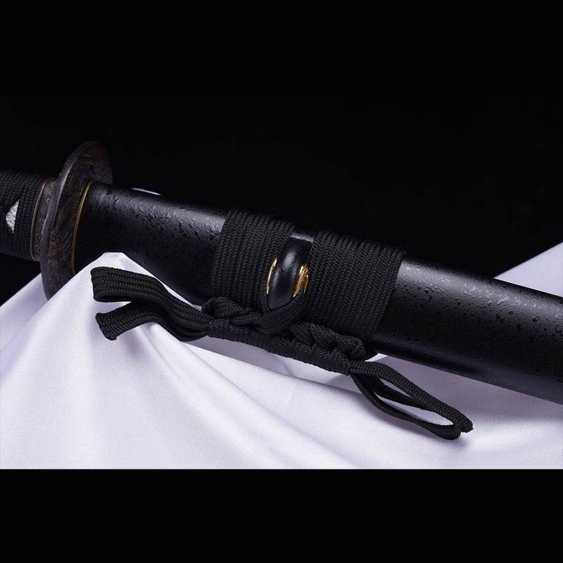 Handgeschmiedetes japanisches Samurai-Katana-Schwert, Klinge aus 1045er-Stahl, ölgehärtete Tsuba-Legierung 