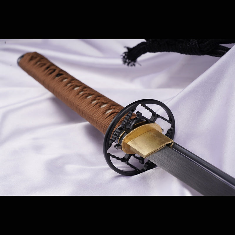 Handgeschmiedetes japanisches Samurai-Katana-Schwert aus Manganstahl mit Ölabschreckung, Full Tang – COOLKATANA 