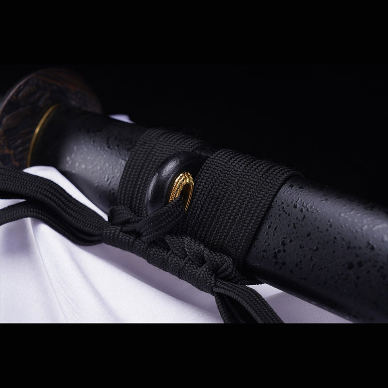 Handgeschmiedetes japanisches Samurai-Katana-Schwert, Klinge aus 1045er-Stahl, ölgehärtete Tsuba-Legierung 