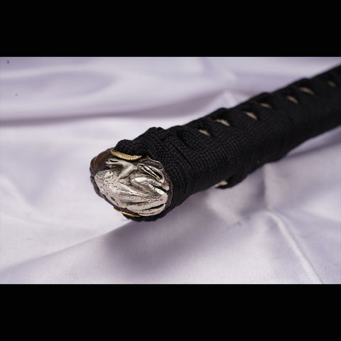 Hand Forged Japanese Samurai Sword Folded Steel Gold Plated Copper/Silver Plated Rayskin Saya Copper Tsuba-COOLKATANA-ZS-0025-U