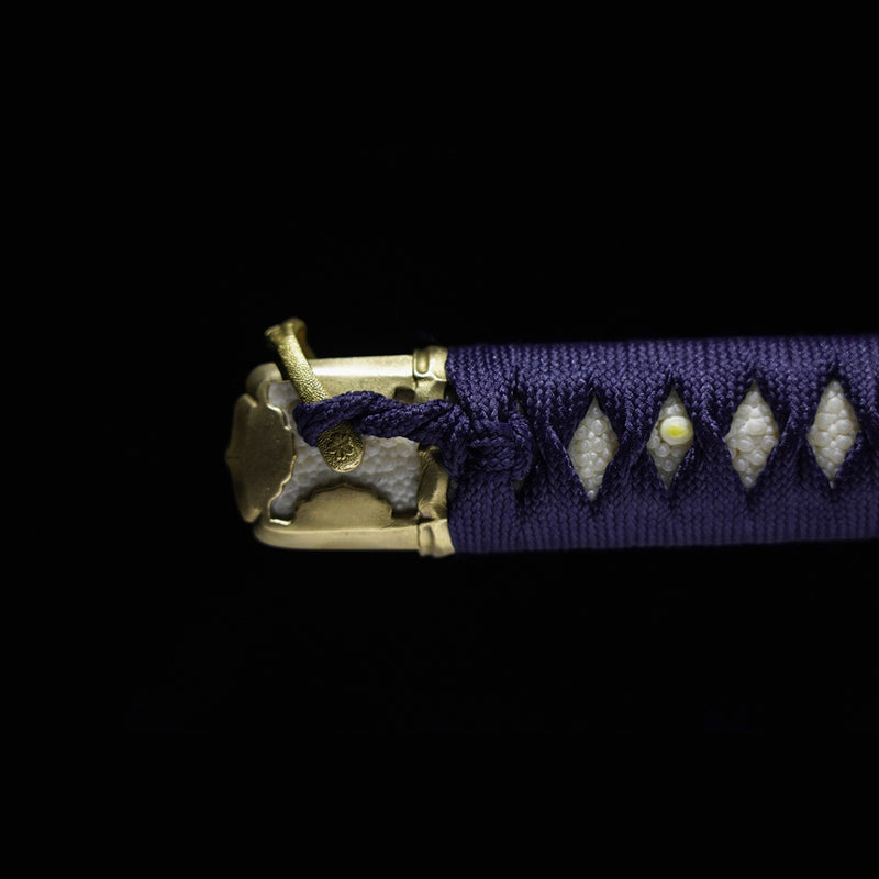 Handgeschmiedetes japanisches Samurai-Katana-Schwert, gefalteter Stahl, Sashikomi A+, Poliergrad, Ton, gehärtet – COOLKATANA 