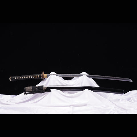 Hand Forged Japanese Samurai Sword Folded Steel Gold Plated Copper/Silver Plated Rayskin Saya Copper Tsuba-COOLKATANA-ZS-0025-U