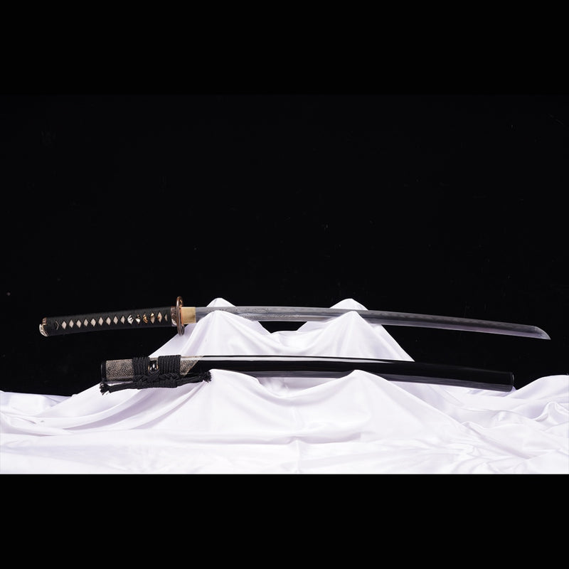 Hand Forged Japanese Samurai Sword Folded Steel Gold Plated Copper/Sil 