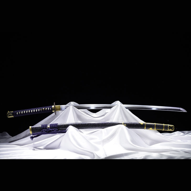Handgeschmiedetes japanisches Samurai-Katana-Schwert, gefalteter Stahl, Sashikomi A+, Poliergrad, Ton, gehärtet – COOLKATANA 