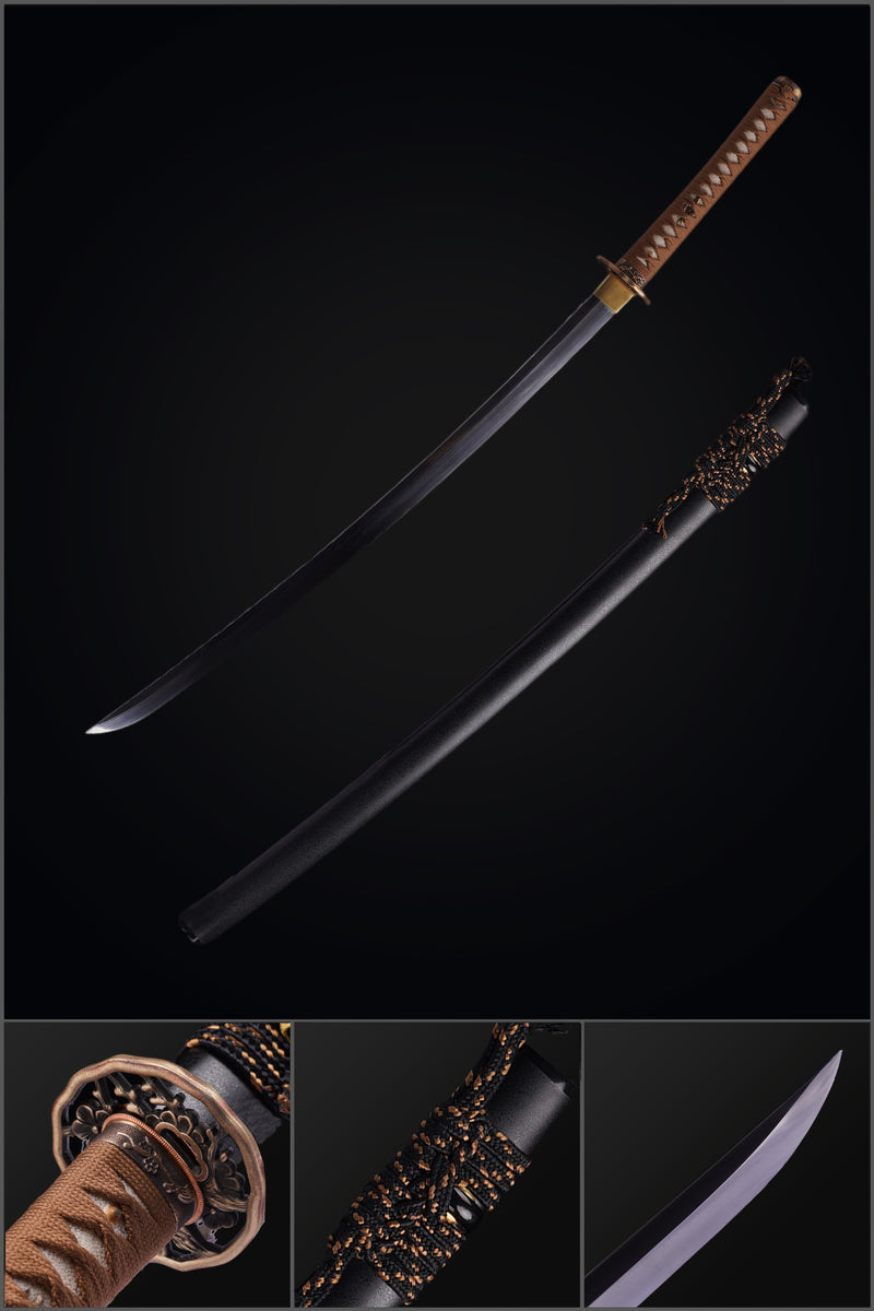Hand Forged Japanese Samurai Katana Sword High Manganese Steel Oil Que 