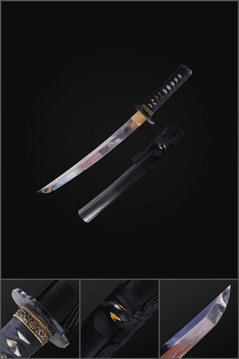 Hand Forged Japanese Tanto Sword Short Sword 1095 High Carbon Steel Clay Tempered-COOLKATANA-SL-1079-U