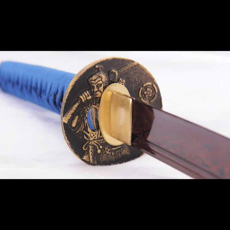Handgeschmiedeter japanischer Iaito-Damast, gefalteter Stahl, unscharf - COOLKATANA 