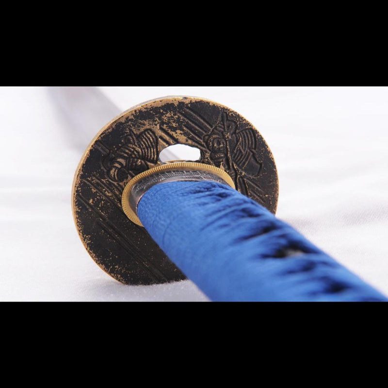 Handgeschmiedeter japanischer Iaito-Damast, gefalteter Stahl, unscharf - COOLKATANA 