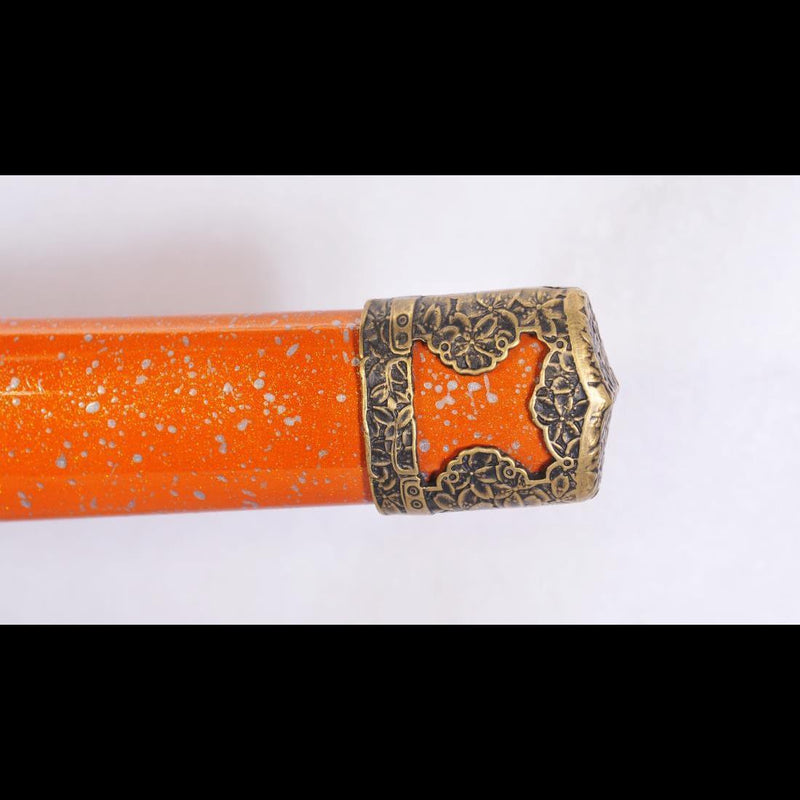 Handgeschmiedetes Tachi-Schwert Japanisches Samurai-Schwert Sanmai 1095 Kohlenstoffstahl + Gefalteter Stahl Clay Tempered - COOLKATANA 