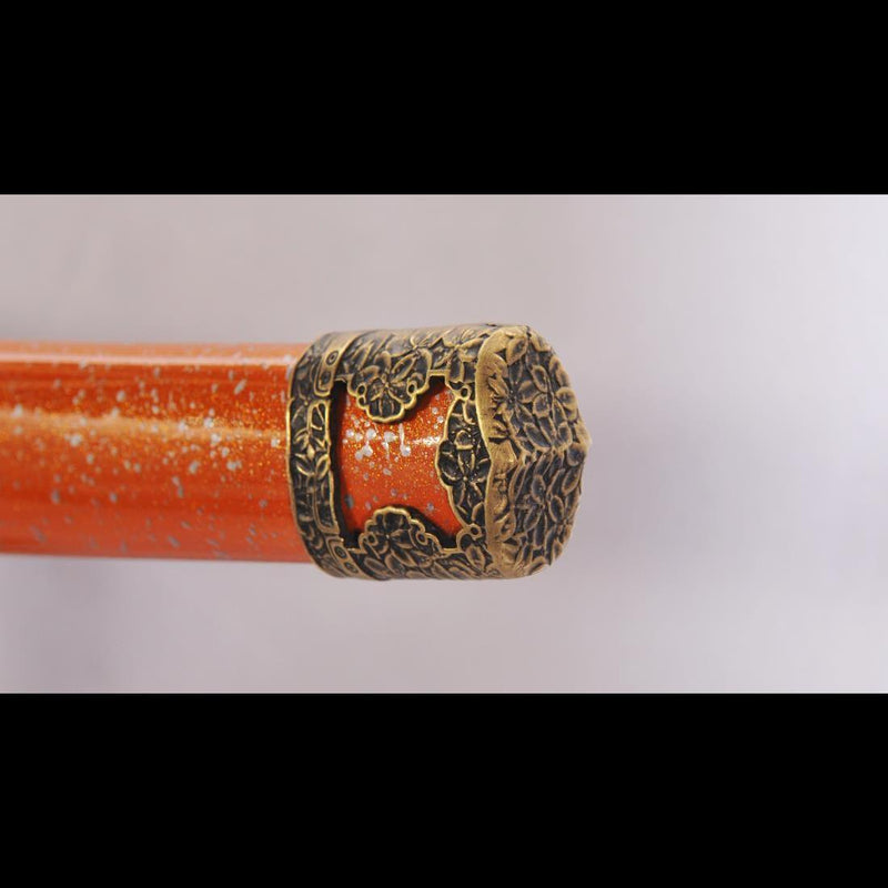 Handgeschmiedetes Tachi-Schwert Japanisches Samurai-Schwert Sanmai 1095 Kohlenstoffstahl + Gefalteter Stahl Clay Tempered - COOLKATANA 