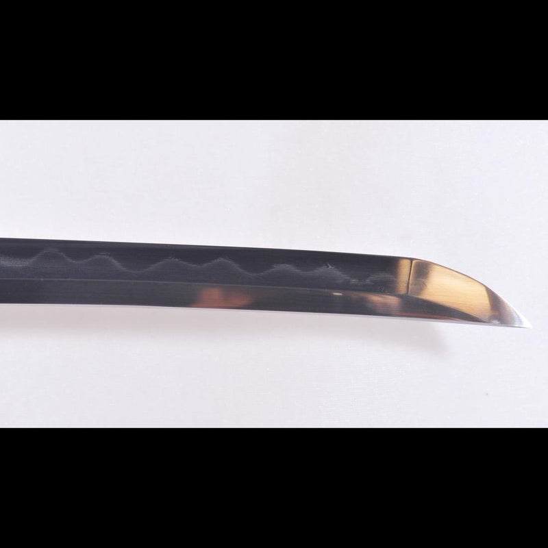 Handgeschmiedetes Tachi-Schwert Japanisches Samurai-Schwert Sanmai 1095 Kohlenstoffstahl + Gefalteter Stahl Clay Tempered - COOLKATANA 