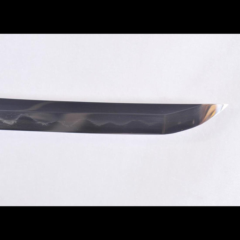 Handgeschmiedetes Tachi-Schwert Japanisches Samurai-Schwert Sanmai 1095 Kohlenstoffstahl + Gefalteter Stahl Clay Tempered - COOLKATANA 
