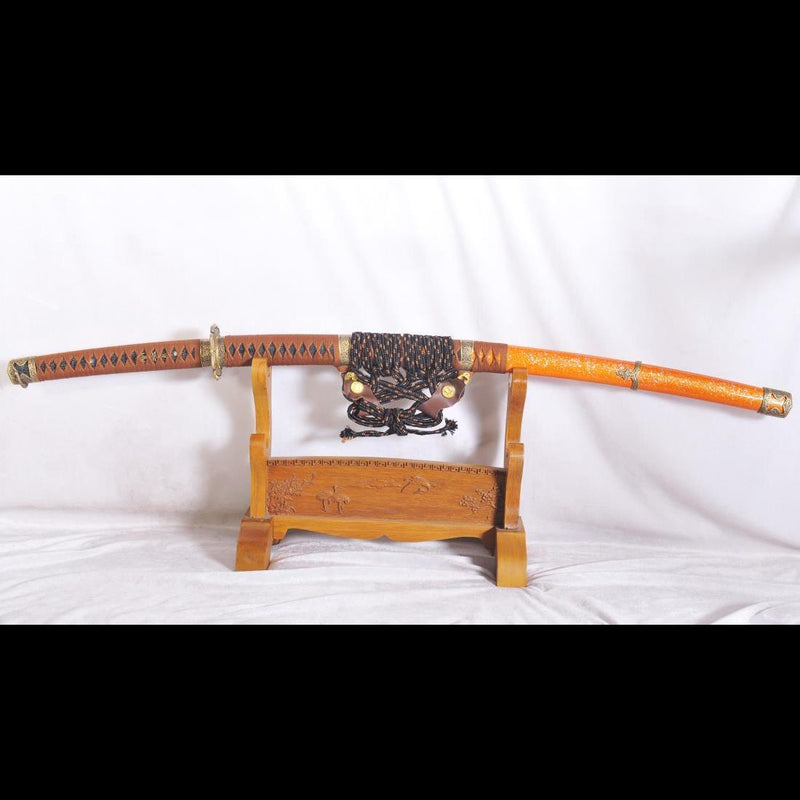 Handgeschmiedetes japanisches Samurai-Tachi-Schwert 1095Damscus, gefalteter Stahl 