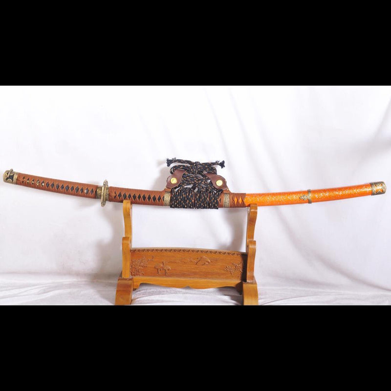 Handgeschmiedetes japanisches Samurai-Tachi-Schwert 1095Damscus, gefalteter Stahl 