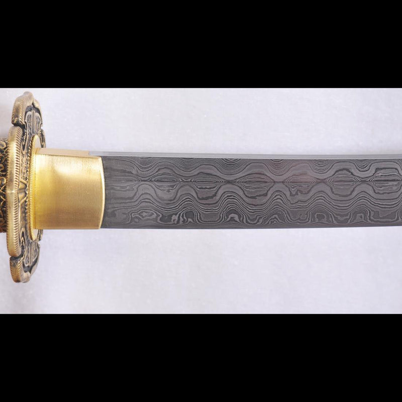 Handgeschmiedetes japanisches Samurai-Tachi-Schwert 1095Damscus, gefalteter Stahl 