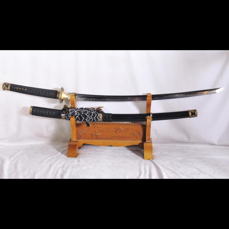 Handgeschmiedetes japanisches Samurai-Tachi-Schwert 1095 Gefalteter Clay Tempered Steel Full Tang - COOLKATANA 