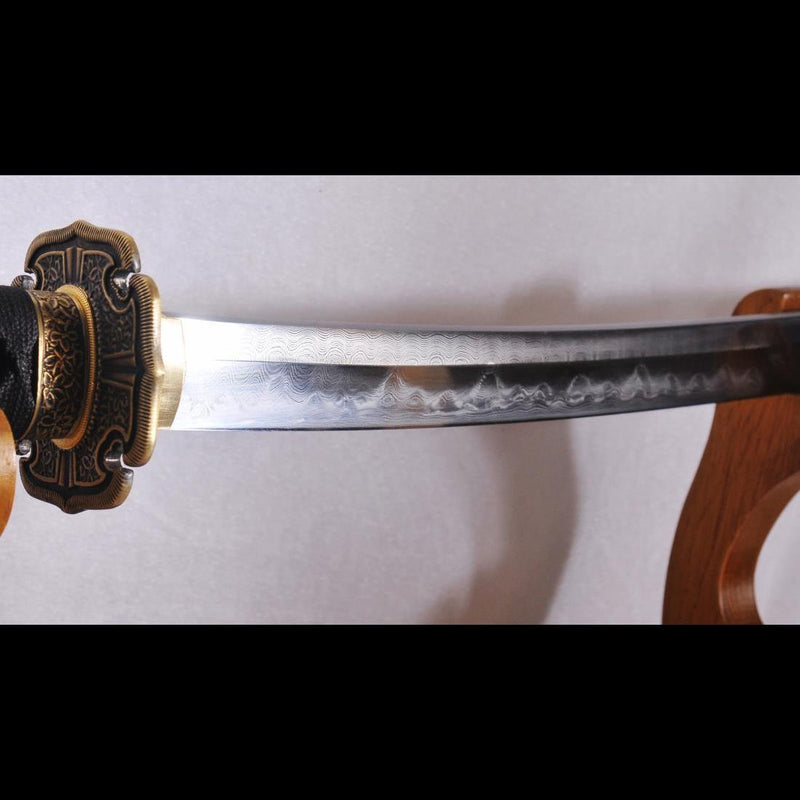 Handgeschmiedetes japanisches Samurai-Tachi-Schwert 1095 Gefalteter Clay Tempered Steel Full Tang - COOLKATANA 