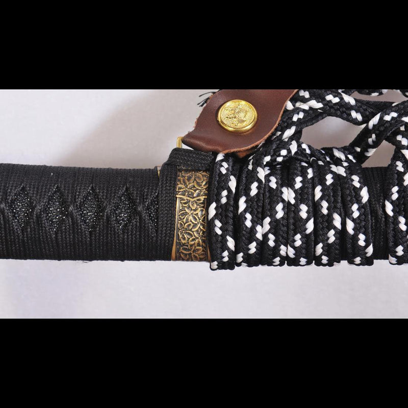 Handgeschmiedetes japanisches Samurai-Tachi-Schwert 1095 Gefalteter Clay Tempered Steel Full Tang - COOLKATANA 