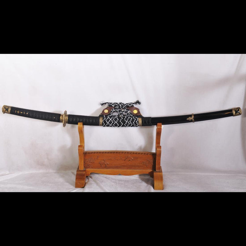 Handgeschmiedetes japanisches Samurai-Tachi-Schwert 1095 Gefalteter Clay Tempered Steel Full Tang - COOLKATANA 