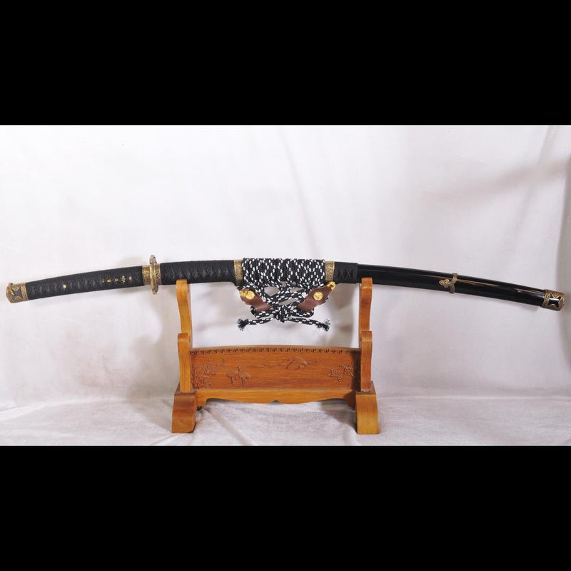 Handgeschmiedetes japanisches Samurai-Tachi-Schwert 1095 Gefalteter Clay Tempered Steel Full Tang - COOLKATANA 