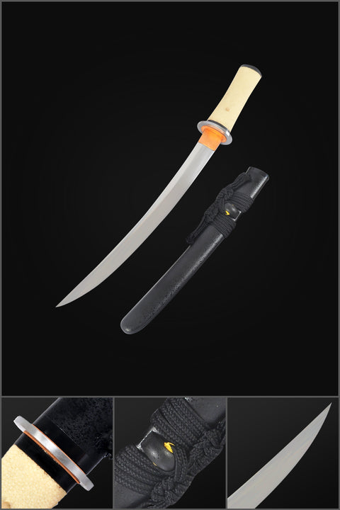 Hand Forged Japanese Tanto 20inch Short Sword 1095 High Carbon Steel Blade Full Tang-COOLKATANA-SL-1246-U