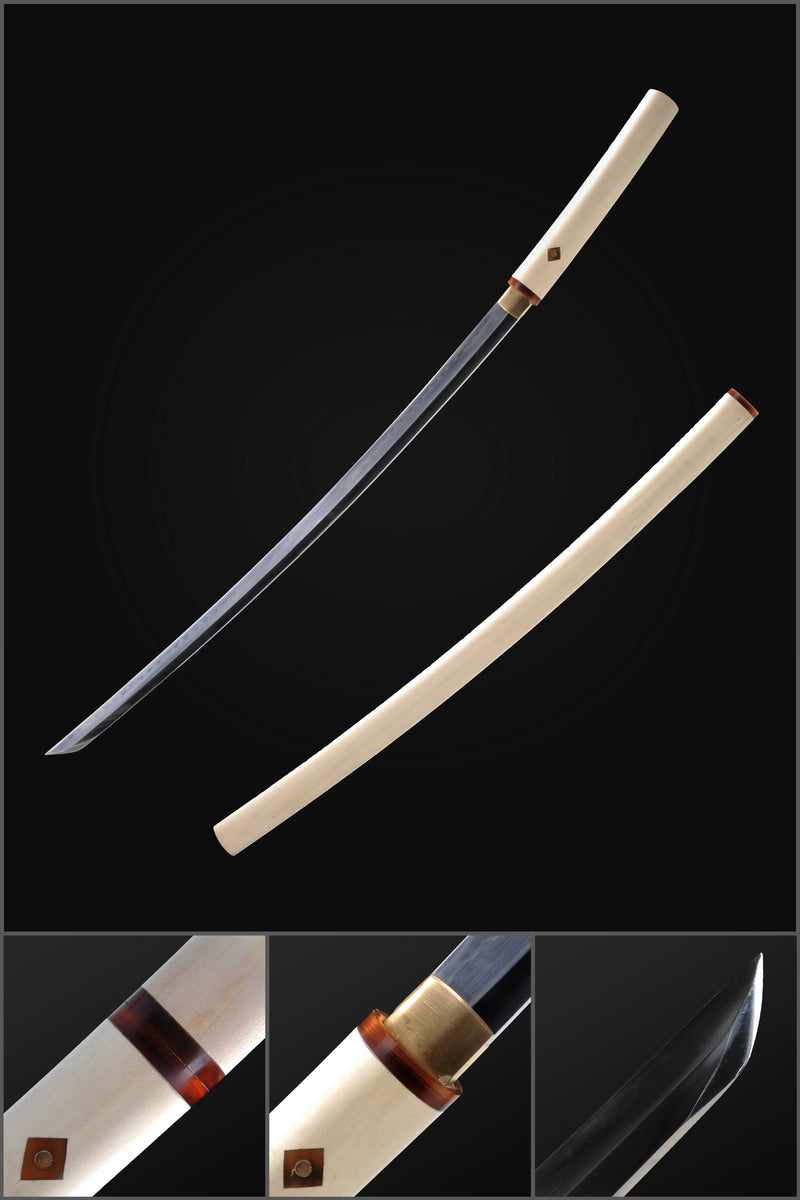Hand Forged Sakabato Shirasaya Katana Reversed-Edge Japanese Sword 109 