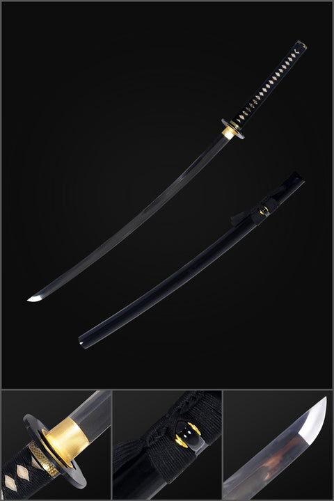 Hand Forged Japanese Samurai Katana Sword Kumo(Spider) 1095 High Carbon Steel Full Tang Iron Tsuba-COOLKATANA-SL-1289-U