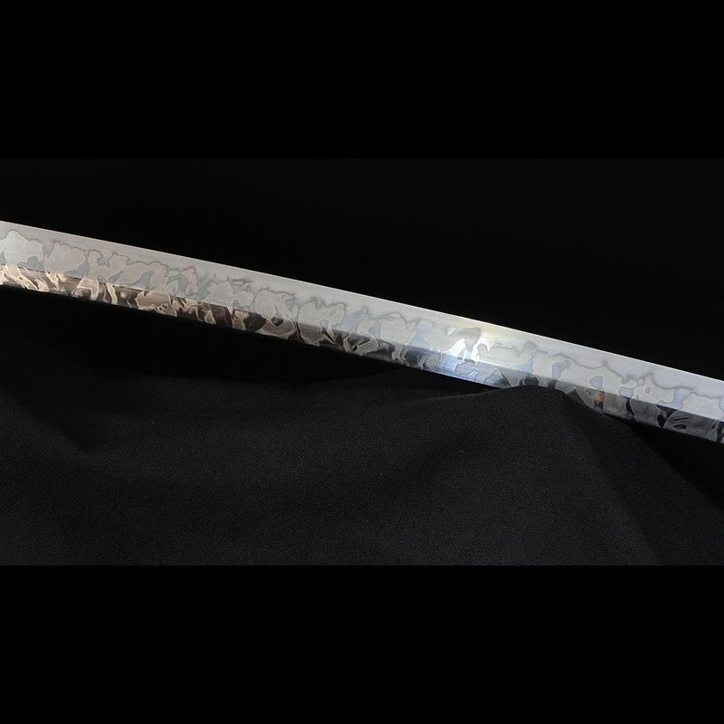 Handgeschmiedetes japanisches Samurai Katana Schwert 1095 Hartstahl Hitatsura Hamon - COOLKATANA 