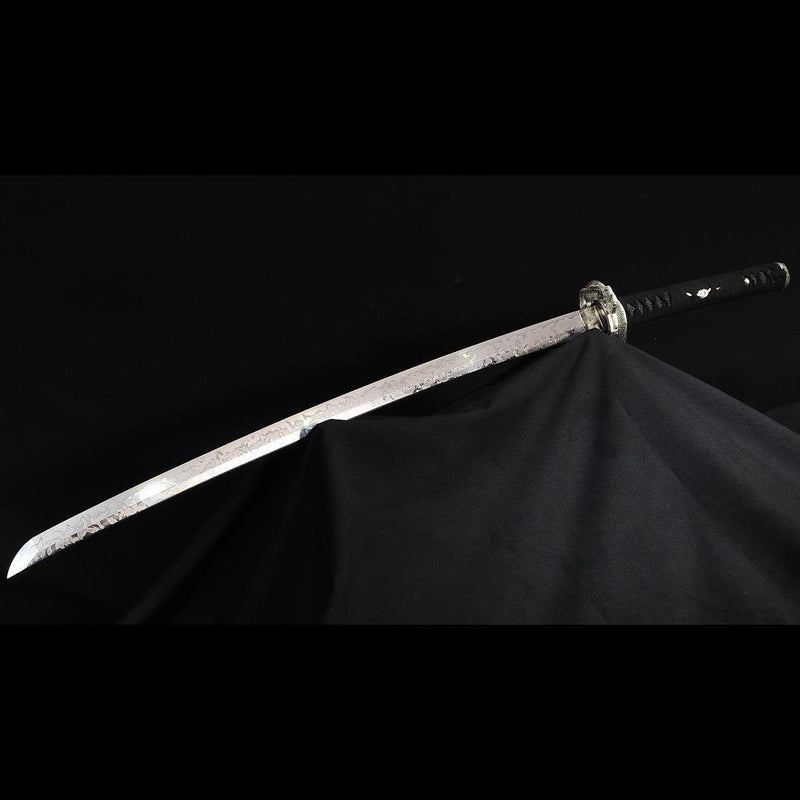 Handgeschmiedetes japanisches Samurai Katana Schwert 1095 Hartstahl Hitatsura Hamon - COOLKATANA 