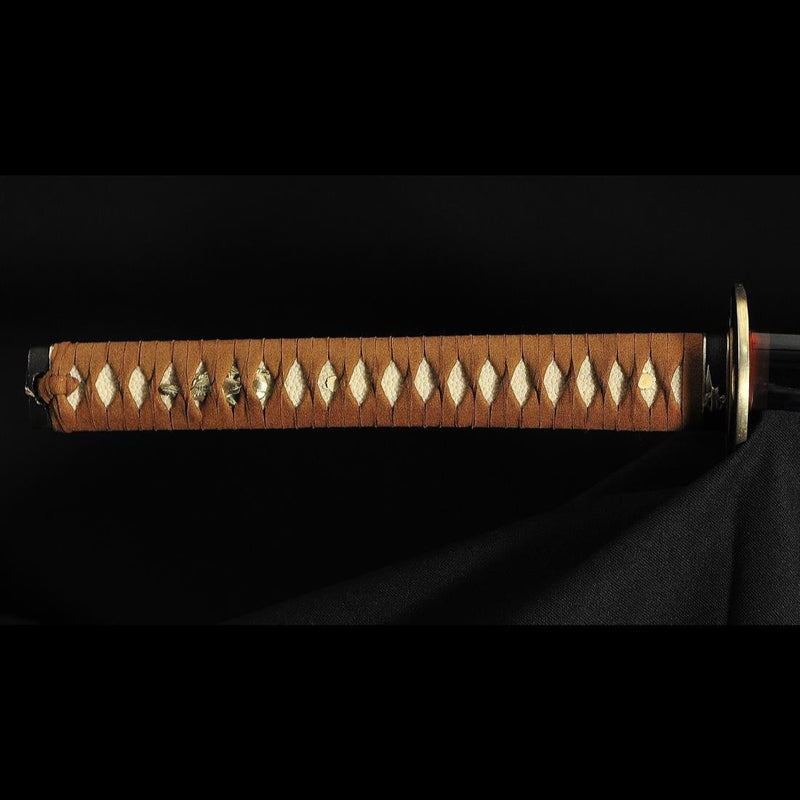 Handgeschmiedetes japanisches Samurai Katana Schwert 1095 Gefalteter Stahl Ton Gehärtetes Kupfer Tsuba - COOLKATANA 