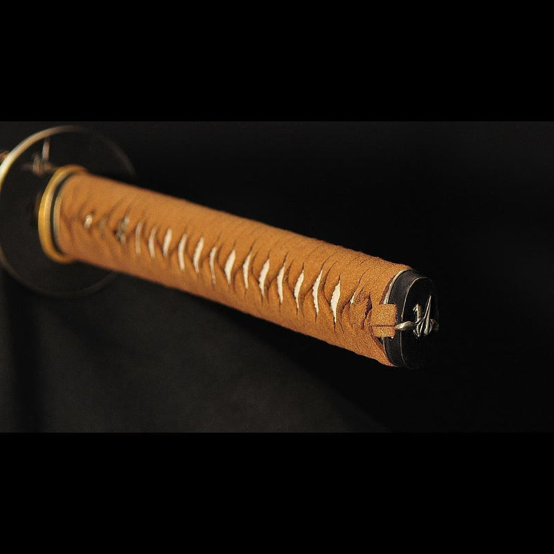 Handgeschmiedetes japanisches Samurai Katana Schwert 1095 Gefalteter Stahl Ton Gehärtetes Kupfer Tsuba - COOLKATANA 