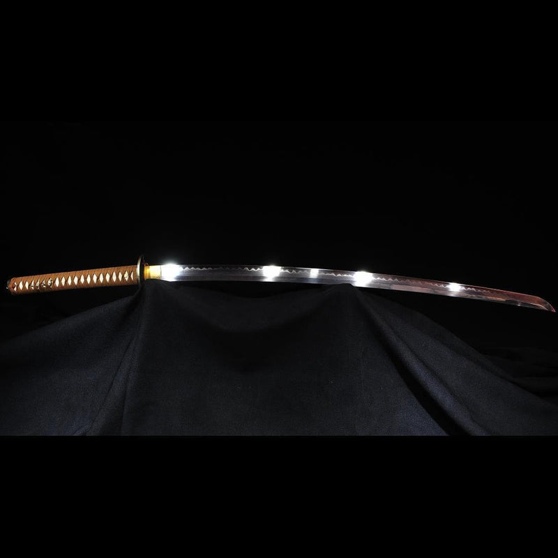 Handgeschmiedetes japanisches Samurai Katana Schwert 1095 Gefalteter Stahl Ton Gehärtetes Kupfer Tsuba - COOLKATANA 